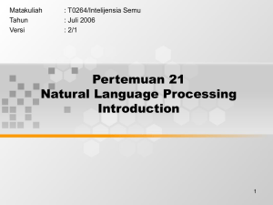 Pertemuan 21 Natural Language Processing Introduction Matakuliah
