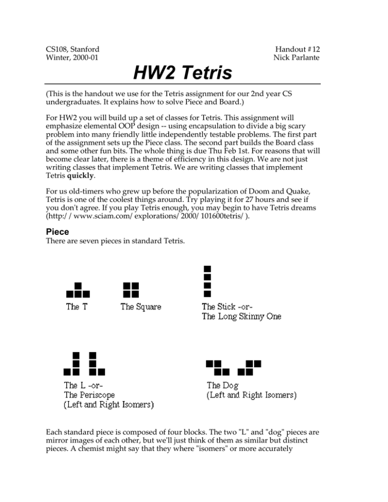 free tetris in assignment expert