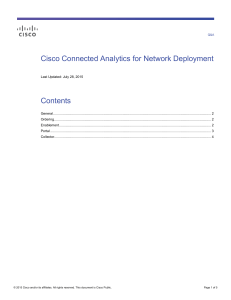 Cisco Connected Analytics for Network Deployment Contents