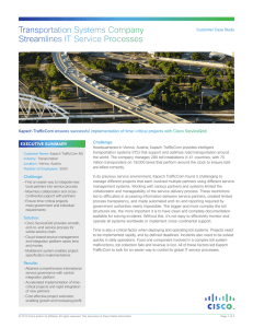 Transportation Systems Company Streamlines IT Service Processes
