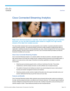 Cisco Connected Streaming Analytics