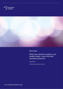 Real-time network analytics can enable faster, more informed business decisions White Paper