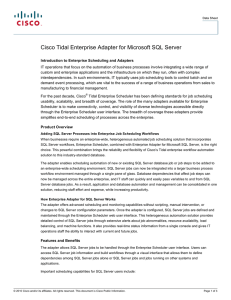 Cisco Tidal Enterprise Adapter for Microsoft SQL Server