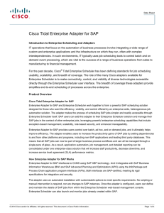 Cisco Tidal Enterprise Adapter for SAP