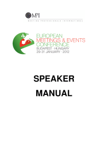 SPEAKER MANUAL