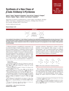 Synthesis of a New Class of β-Iodo N-Alkenyl 2-Pyridones ORGANIC LETTERS