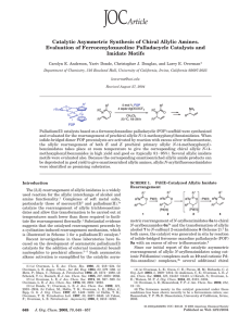 Catalytic Asymmetric Synthesis of Chiral Allylic Amines.