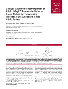 Catalytic Asymmetric Rearrangement of N Useful Method for Transforming
