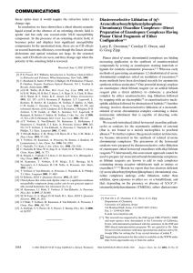 COMMUNICATIONS Diastereoselective Lithiation of (h - Arene)dicarbonyltriphenylphosphane