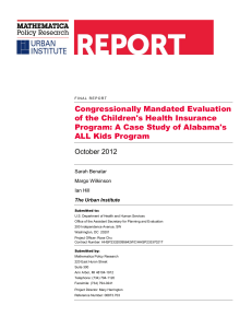 Congressionally Mandated Evaluation of the Children's Health Insurance
