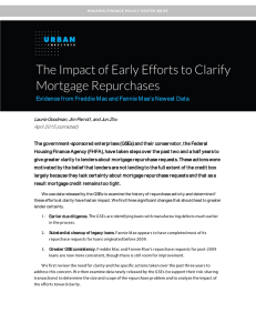 The Impact of Early Efforts to Clarify Mortgage Repurchases
