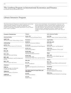 The Lemberg Program in International Economics and Finance Library Intensive Program