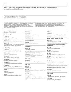 The Lemberg Program in International Economics and Finance Library Intensive Program