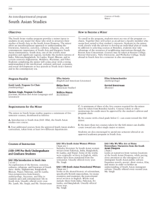 South Asian Studies An interdepartmental program