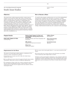 South Asian Studies An interdepartmental program