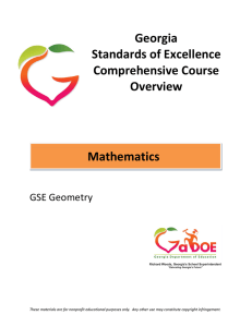 Georgia Standards of Excellence Comprehensive Course Overview