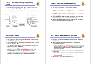 Lecture 5  Assembly Language Programming Basics