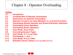 Chapter 8 - Operator Overloading