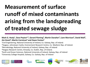 Measurement of surface runoff of mixed contaminants arising from the landspreading