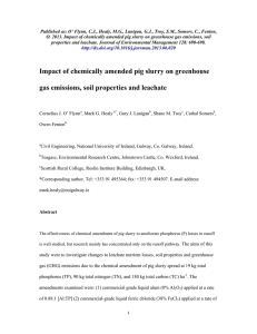 Published as: O’ Flynn, C.J., Healy, M.G., Lanigan, G.J., Troy,... O. 2013. Impact of chemically amended pig slurry on greenhouse...