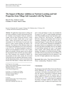The Impact of Biochar Addition on Nutrient Leaching and Soil