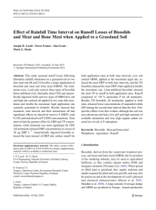 Effect of Rainfall Time Interval on Runoff Losses of Biosolids