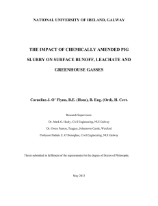THE IMPACT OF CHEMICALLY AMENDED PIG GREENHOUSE GASSES