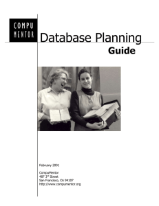 Database Planning Guide  February 2001