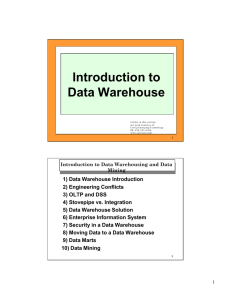 Introduction to Data Warehouse