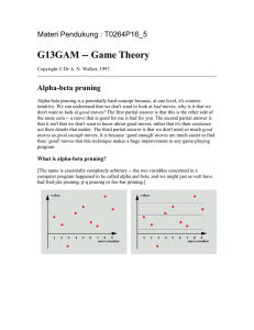 G13GAM -- Game Theory Materi Pendukung : T0264P16_5 Alpha-beta pruning