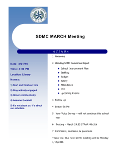 SDMC MARCH Meeting A G E N D A Date: 3/21/16