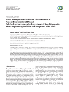 Research Article Water Absorption and Diffusion Characteristics of Nanohydroxyapatite (nHA) and