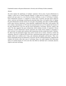 Experiential contacts with green infrastructure’s diversity and well-being of urban... Abstract