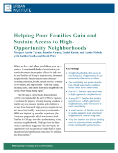 Helping Poor Families Gain and Sustain Access  to  High- INSTITUTE