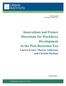 Innovations and Future Directions for Workforce Development in the Post-Recession Era