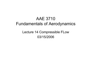 AAE 3710 Fundamentals of Aerodynamics Lecture 14 Compressible FLow 03/15/2006