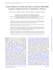 Source Memory for Self and Other in Patients With Mild