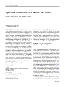 Age-related neural differences in affiliation and isolation