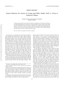 Source Memory for Action in Young and Older Adults: Self... Unknown Others BRIEF REPORT Nicole M. Rosa and Angela H. Gutchess