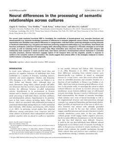 Neural differences in the processing of semantic relationships across cultures Trey Hedden,