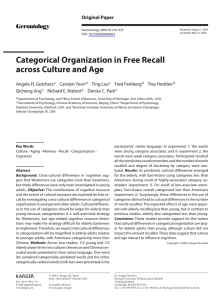 Categorical  Organization in Free Recall across Culture and Age Original Paper