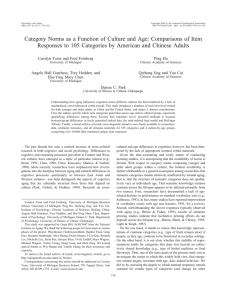 Category Norms as a Function of Culture and Age: Comparisons... Responses to 105 Categories by American and Chinese Adults