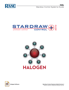 HAL Stardraw Control Systems Guide Halogen Software Stardraw Control Systems Guide Version 4