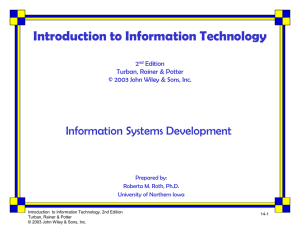 Introduction to Information Technology Information Systems Development 2 Edition