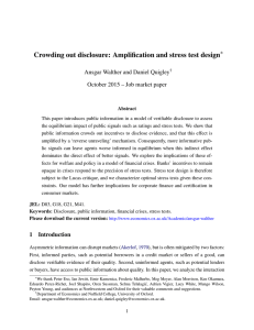 Crowding out disclosure: Amplification and stress test design ∗