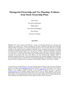Managerial Ownership and Tax Planning: Evidence from Stock Ownership Plans