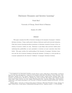 Disclosure Dynamics and Investor Learning ∗ Frank Zhou