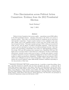 Price Discrimination across Political Action Committees: Evidence from the 2012 Presidential Election