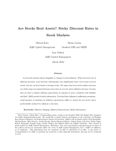 Are Stocks Real Assets? Sticky Discount Rates in Stock Markets