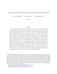 Unconventional Monetary Policy and the Allocation of Credit ∗ Marco Di Maggio